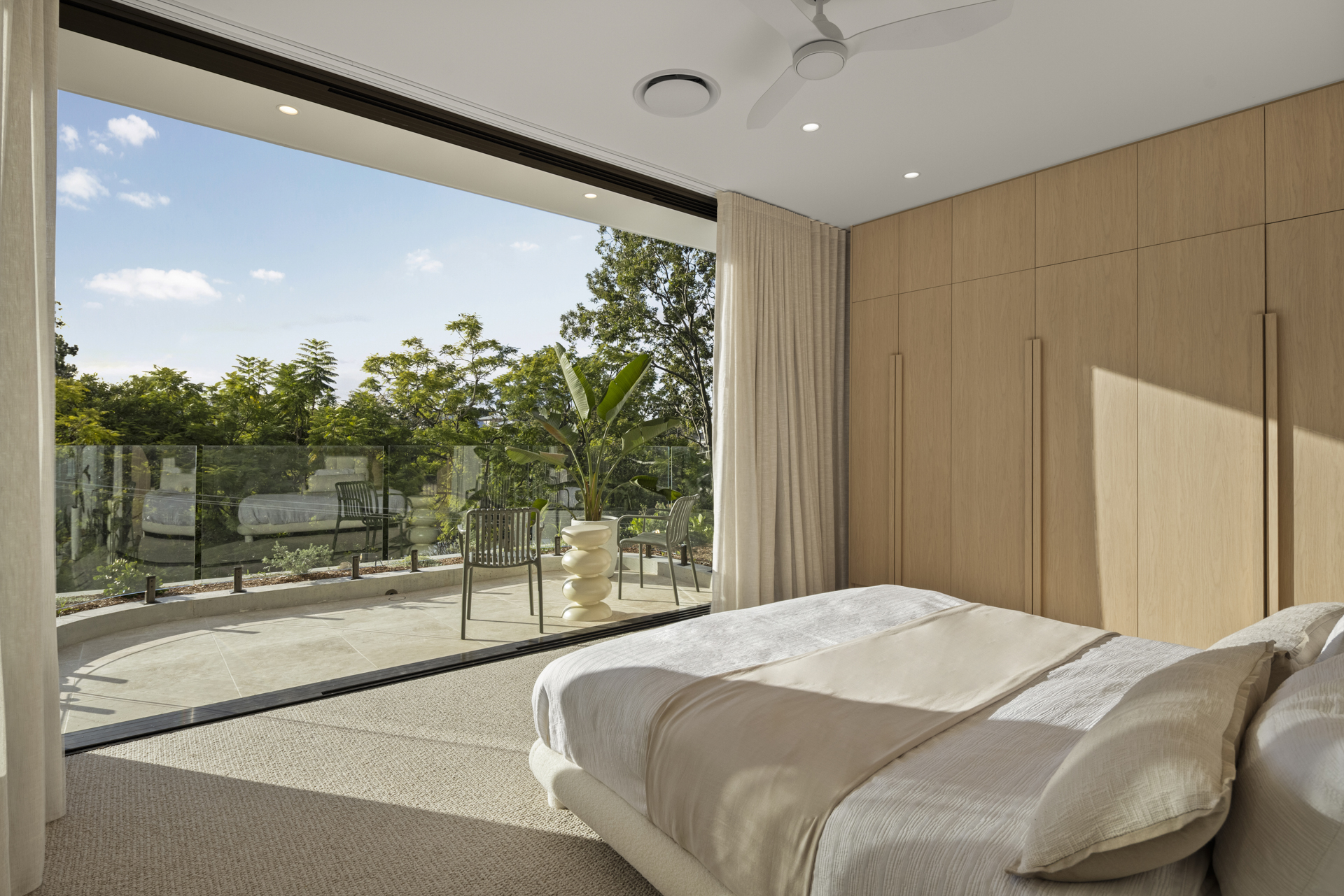 Main bedroom opening to a private terrace